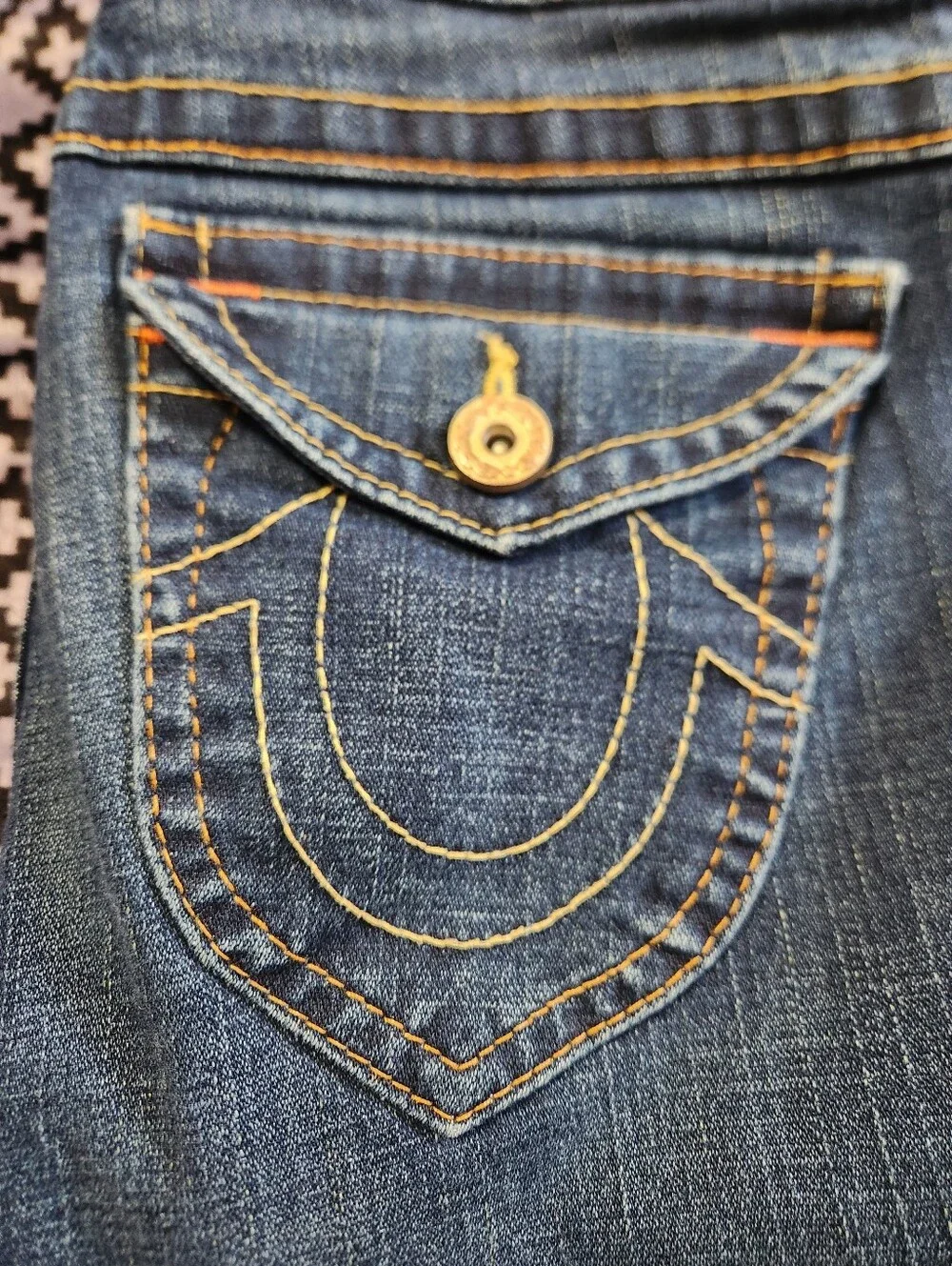 True Religion Becky Bootcut Jeans Size 29 Contrast Stitch Flap Pocket Y2K - Picture 9 of 11